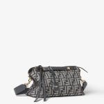 FENDI By The Way Soft Medium Dark blue denim-effect FF jacquard bag - Image 6